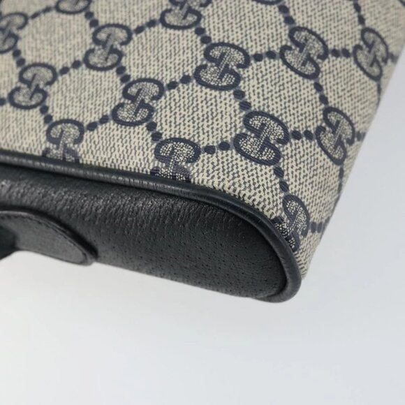 GUCCI GG Supreme Sherry Line Shoulder Bag PVC Navy Gold 10 02 055 Auth ep11283 - Picture 2 of 16